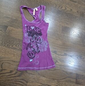 Eyeshadow Purple Graphic Tank Top Sz.S